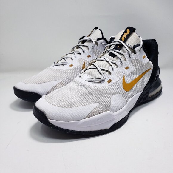 Nike Air Max Alpha Trainer 5 Mens Training Shoes White/Black/Gold Size 11 - Picture 1 of 10